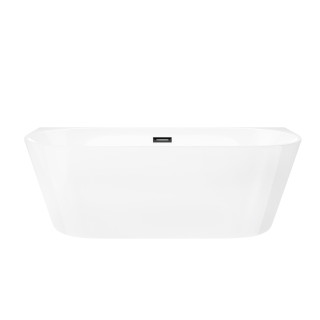 Wanna przyścienna wolnostojąca Corsan Mono 160 cm z wykończeniem czarnym - biała