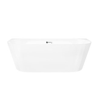 Wanna przyścienna wolnostojąca Corsan Mono 170 cm z wykończeniem chrom - biała