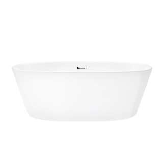 Wanna wolnostojąca Corsan Salina 160 cm z wykończeniem chrom - biała