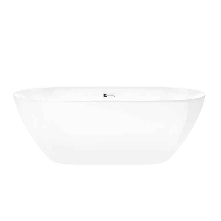 Wanna wolnostojąca Corsan Olvena 160 cm z wykończeniem chrom - biała