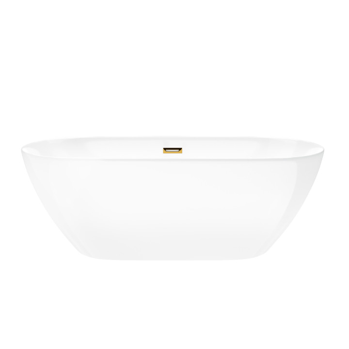 Wanna wolnostojąca Corsan Olvena 160 cm z wykończeniem złotym - biała