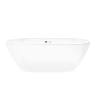 Wanna wolnostojąca Corsan Olvena 170 cm z wykończeniem chrom - biała