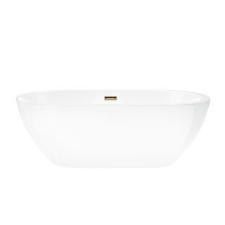 Wanna wolnostojąca Corsan Reno 170 cm z wykończeniem złotym - biała