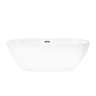 Wanna wolnostojąca Corsan Reno 170 cm z wykończeniem różowe złoto - biała