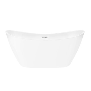 Wanna wolnostojąca Corsan Nauti 160 cm z wykończeniem chrom - biała