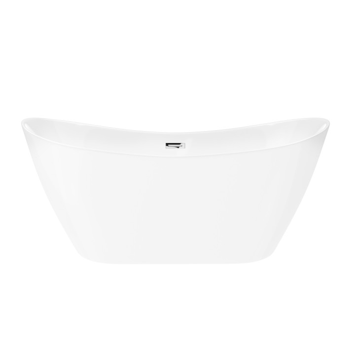 Wanna wolnostojąca Corsan Nauti 160 cm z wykończeniem chrom - biała