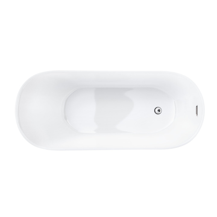 Wanna wolnostojąca Corsan Estella 160 cm z wykończeniem chrom - biała