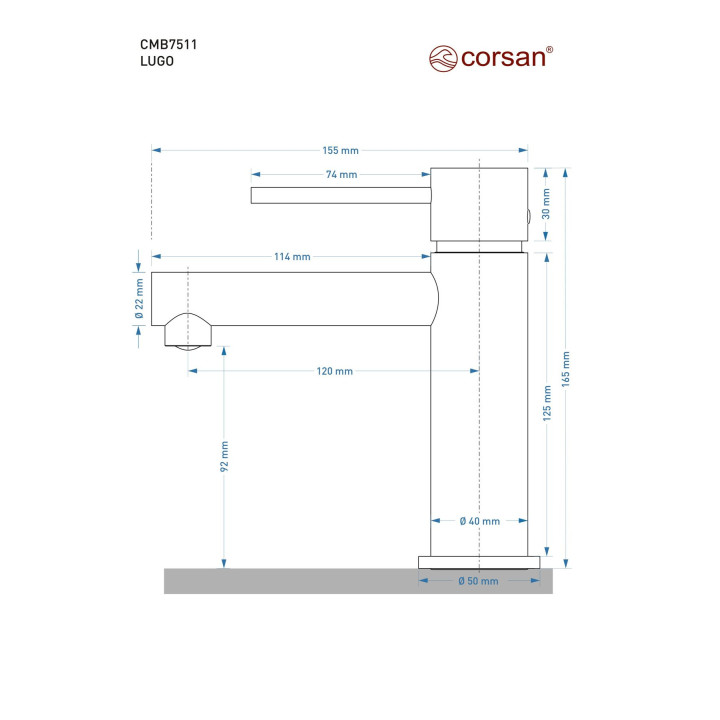 Bateria umywalkowa Corsan Lugo złota