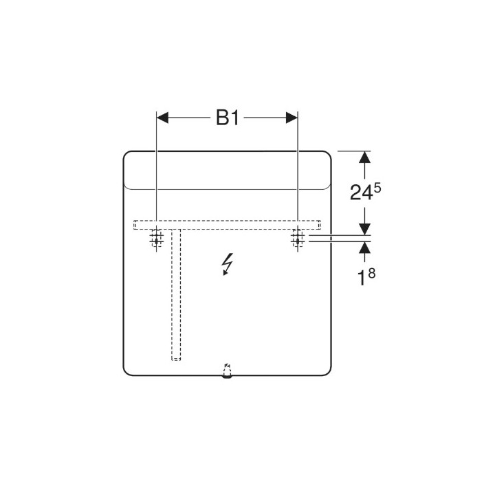Geberit Option Square Podświetlane lustro, B60cm, H65cm, T3.2cm, oświetlenie u góry, Aluminium szczotkowane
