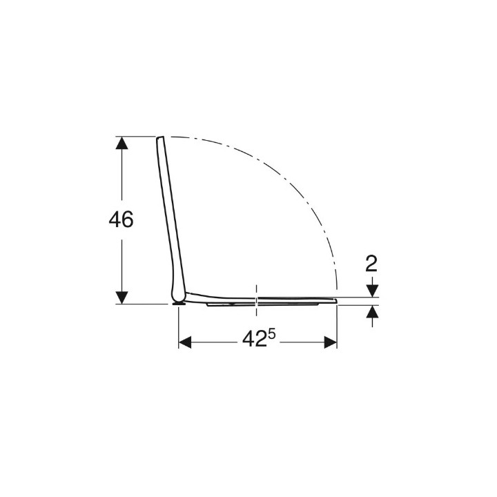 Geberit Smyle Square Deska sedesowa, mocowanie z góry, zachodząca pokrywa deski sedesowej, slim design