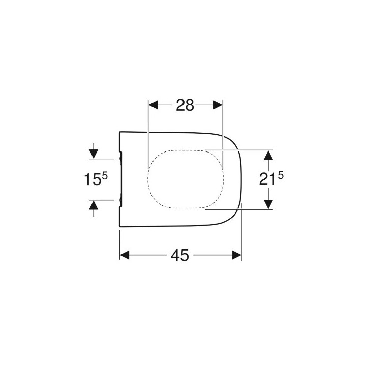 Geberit Smyle Square Deska sedesowa, mocowanie z góry, wolne opadanie, z widocznym siedziskiem, slim design