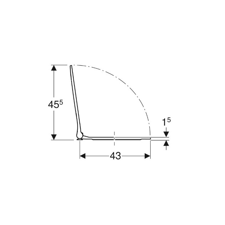 Geberit Smyle Square Deska sedesowa, mocowanie od góry, wolne opadanie, z wypinanymi zawiasami, z widocznym siedziskiem