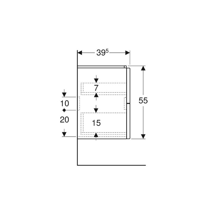 Geberit Modo Szafka pod umywalkę kompaktową, B49cm, H55cm, T39.5cm, z dwoma szufladami, biały