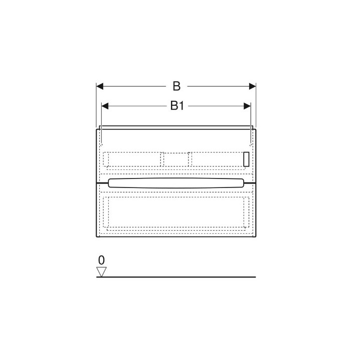 Geberit Modo Szafka pod umywalkę, B79cm, H55cm, T47.9cm, z dwoma szufladami, biały
