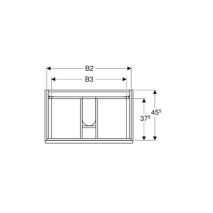Geberit Modo Szafka pod umywalkę, B99cm, H55cm, T47.9cm, z dwoma szufladami, biały