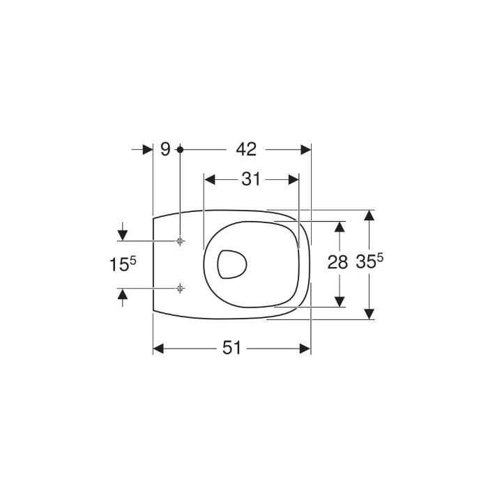 Geberit Fantasia Wisząca miska WC, lejowa, B35.5cm, H33.5cm, T51cm, Rimfree