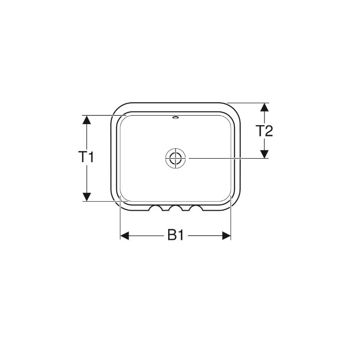 Geberit Variform Umywalka podblatowa, prostokątna, B53cm, H17.8cm, T44cm, bez przelewu, bez otworu na baterię
