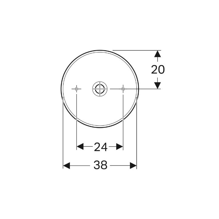 Geberit Variform Umywalka stawiana na blat, okrągła, D40cm, H15.8cm, bez przelewu, bez otworu na baterię