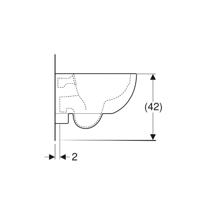 Geberit Selnova Compact Wisząca miska WC, lejowa, B35.5cm, H33cm, T49cm, krótka, ukryte mocowania, Rimfree