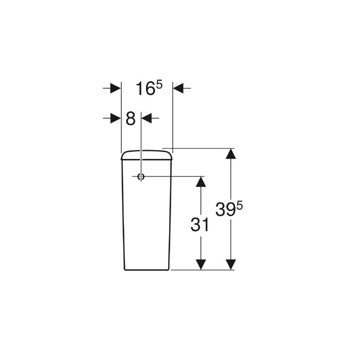 Geberit Selnova Square Spłuczka nasadzana, B36.5cm, H39.5cm, T16.5cm, spłukiwanie dwudzielne, przyłącze wody z boku, obracana, d
