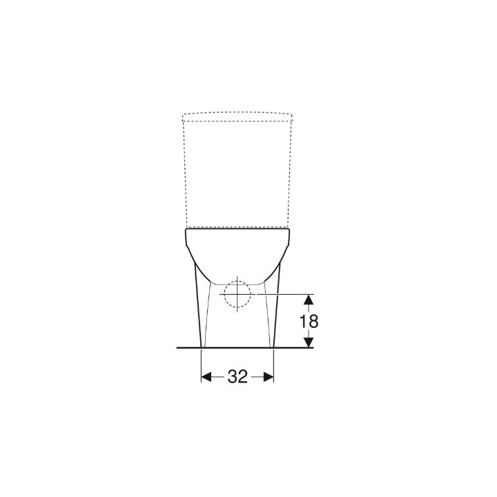 Geberit Selnova Square Stojąca miska WC do spłuczki nasadzanej, lejowa, B35cm, H40cm, T68cm, przylegająca do ściany, częściowo u