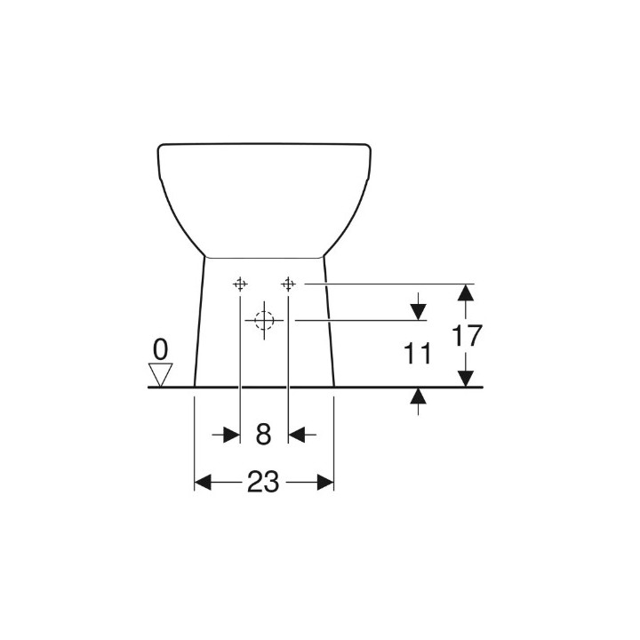 Geberit Selnova Square Bidet stojący przylegający do ściany, B35cm, H40cm, T53cm, częściowo ukryte mocowania, z przelewem, z otw