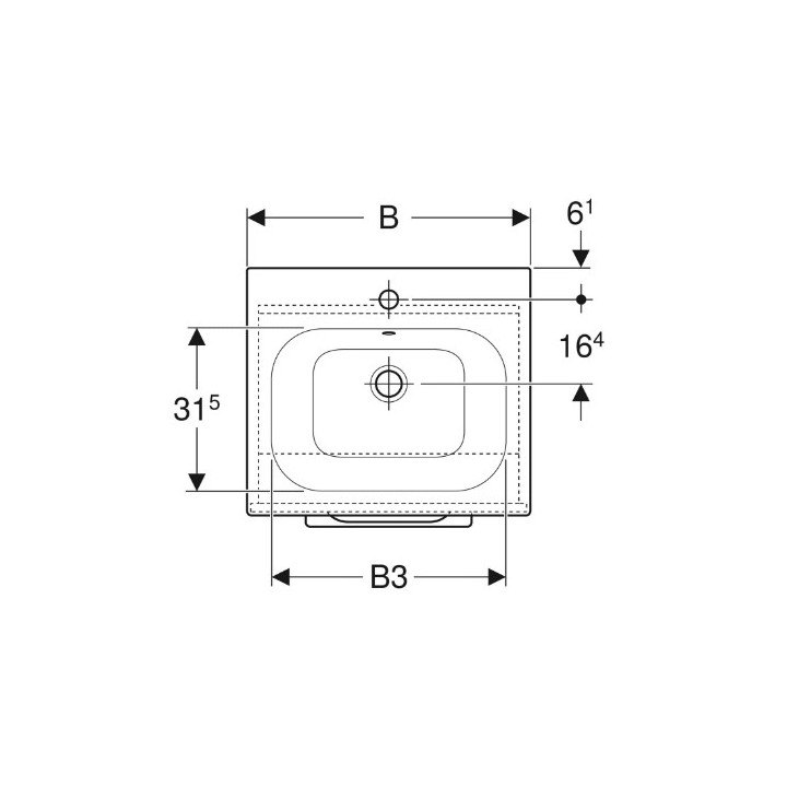 Geberit Selnova Square Zestaw szafki pod umywalkę, z jednymi drzwiami, B55cm, H65.2cm, T50.2cm, orzech włoski hickory jasny, z u