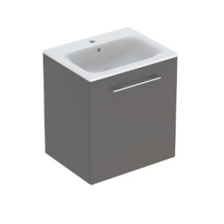 Geberit Selnova Square Zestaw szafki pod umywalkę, z jednymi drzwiami, B60cm, H65.2cm, T50.2cm, lava, z umywalką meblową, cienki