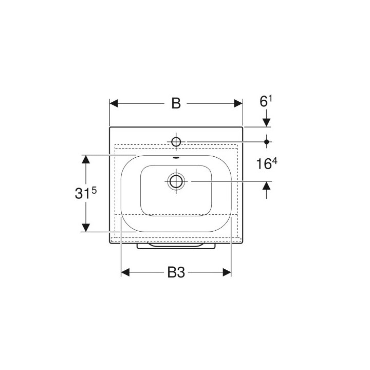 Geberit Selnova Square Zestaw szafki pod umywalkę, z jednymi drzwiami, B60cm, H65.2cm, T50.2cm, orzech włoski hickory jasny, z u