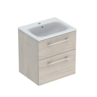 Geberit Selnova Square Zestaw szafki pod umywalkę, z dwiema szufladami, B60cm, H65.2cm, T50.2cm, orzech włoski hickory jasny, z 