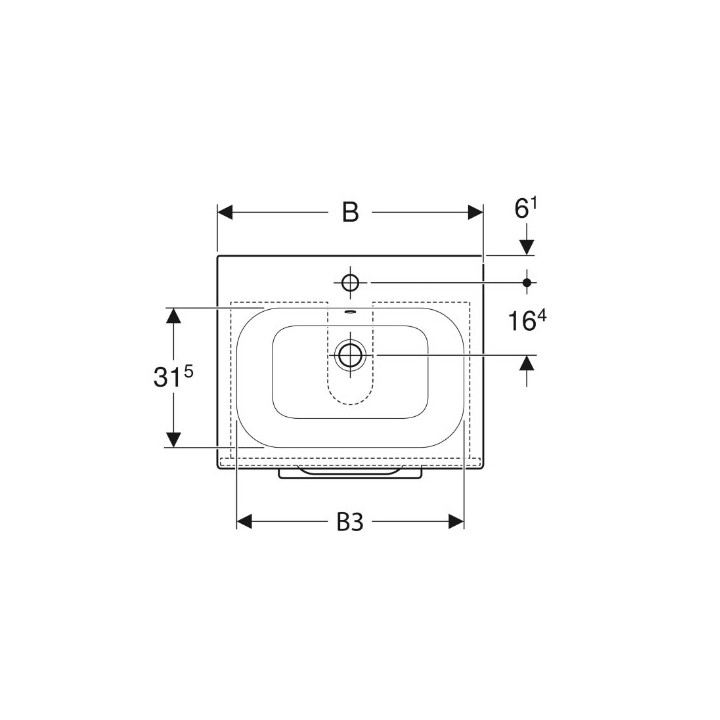Geberit Selnova Square Zestaw szafki pod umywalkę, z dwiema szufladami, B100cm, H65.2cm, T50.2cm, orzech włoski hickory jasny, z