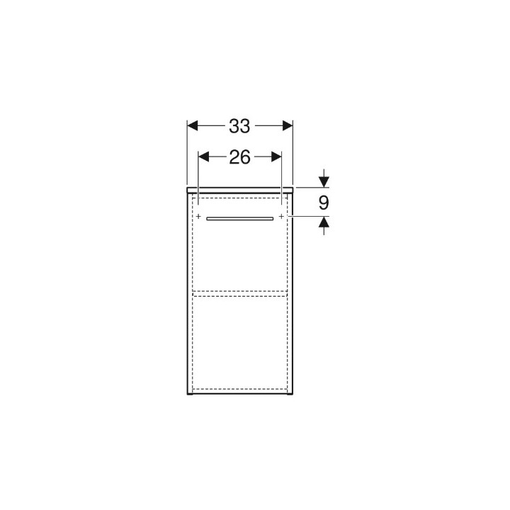 Geberit Selnova Square Szafka boczna, B33cm, H65cm, T29.7cm, z jednymi drzwiami, lava