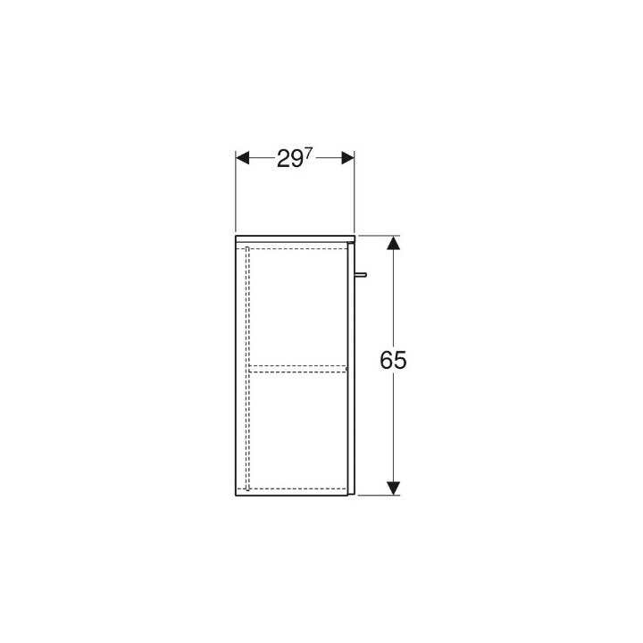 Geberit Selnova Square Szafka boczna, B33cm, H65cm, T29.7cm, z jednymi drzwiami, orzech włoski hickory