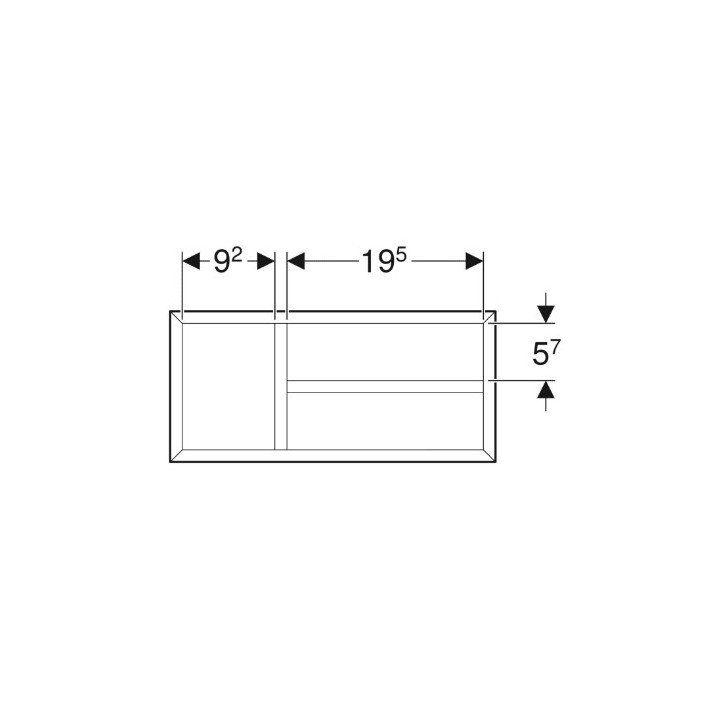Geberit Smyle Square Wkład do szuflady, podział w kształcie litery T, do szuflady górnej, B32.3cm, H5.9cm, T15cm, lava