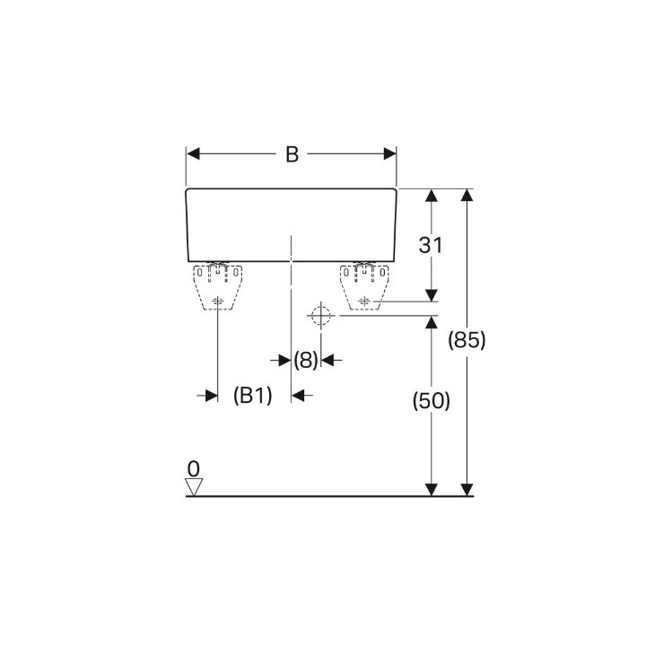 Umywalka wielofunkcyjna Geberit Satellit 60x50x20 cm biała