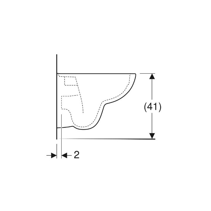 Geberit Selnova Compact Wisząca miska WC, lejowa, B35.5cm, H34cm, T48cm, krótka, Rimfree