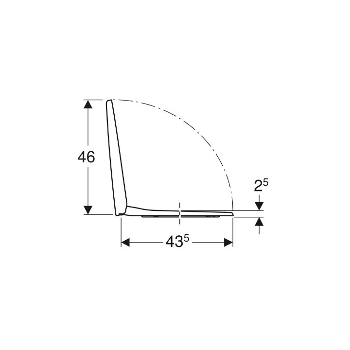 Geberit Selnova Deska sedesowa, mocowanie od dołu, zawiasy metalowe, zachodząca pokrywa deski sedesowej