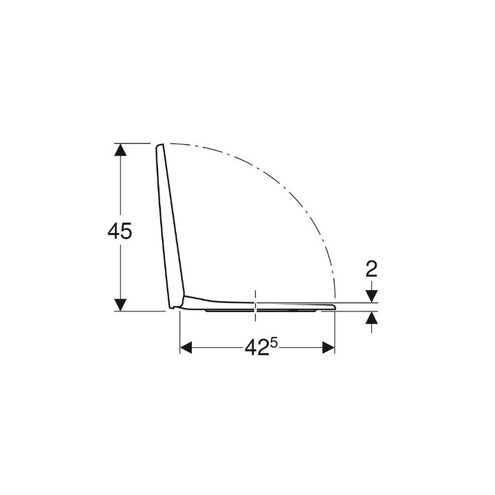 Geberit Selnova Square Deska sedesowa, mocowanie od dołu, zachodząca pokrywa deski sedesowej