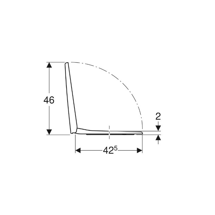 Geberit Selnova Square Deska sedesowa, mocowanie od góry, wolne opadanie, zachodząca pokrywa deski sedesowej, antybakteryjna