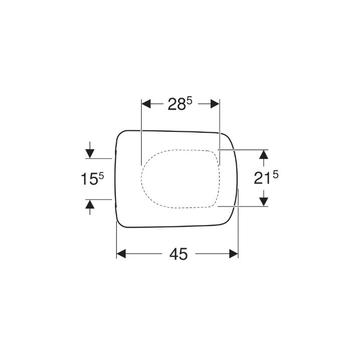 Geberit Selnova Square Deska sedesowa, mocowanie od góry, wolne opadanie, z wypinanymi zawiasami, zachodząca pokrywa deski sedes
