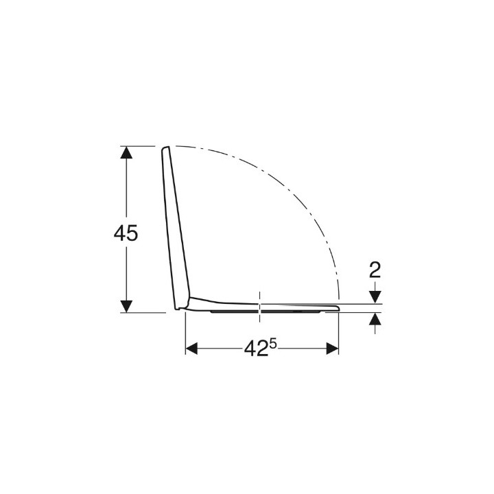 Geberit Selnova Compact Deska sedesowa, mocowanie od góry, kształt geometryczny, wolne opadanie, zachodząca pokrywa deski sedeso