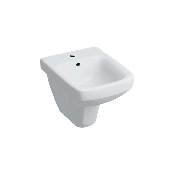 Geberit Selnova Compact Bidet wiszący, B35cm, H34.5cm, T48cm, krótki, kształt geometryczny, z przelewem, z otworem na baterię