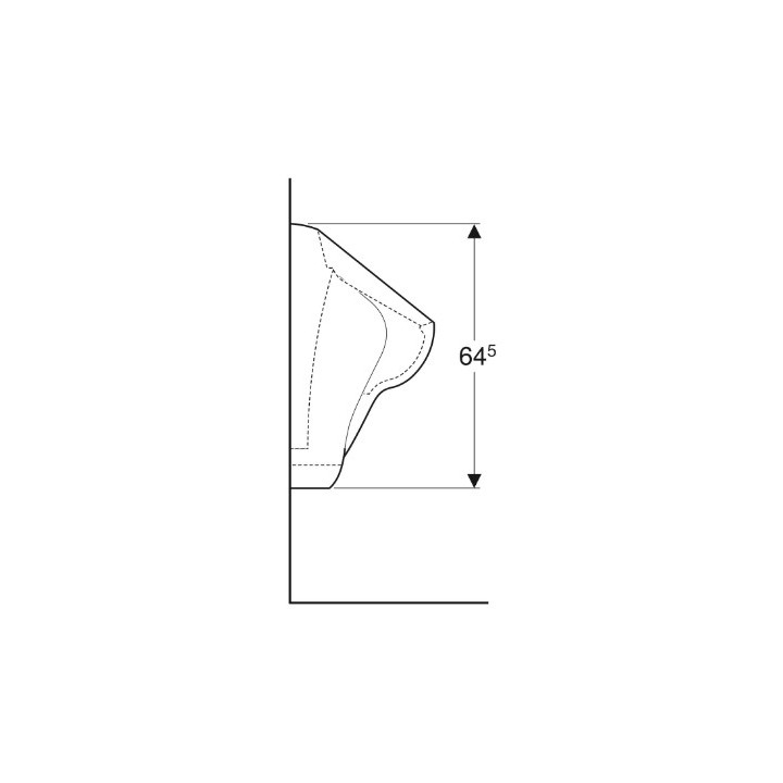 Geberit Alex Pisuar, B38cm, H64.5cm, T35cm, dopływ u góry, odpływ do tyłu