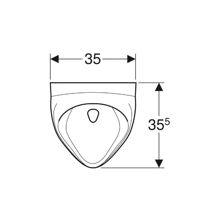 Geberit Felix Pisuar, B35cm, H56cm, T35.5cm, dopływ z tyłu, odpływ do tyłu