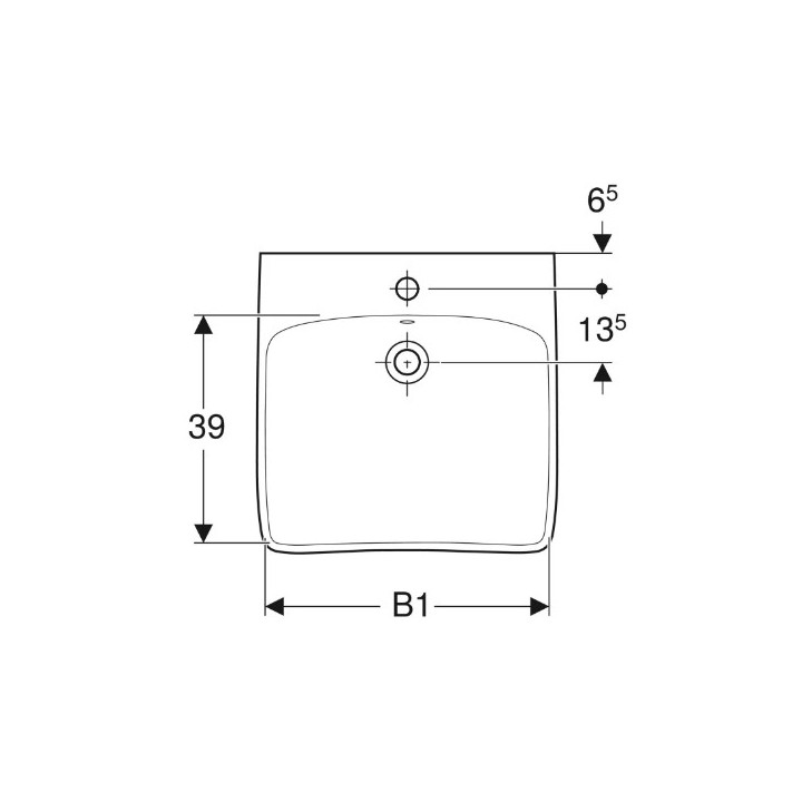 Geberit Selnova Comfort Umywalka, 60x15x55cm, bez przelewu, bez otworu na baterię