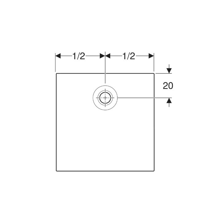 Brodzik kwadratowy Geberit Nemea 90x90 cm, biały matowy