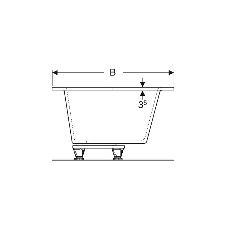 SELNOVA SQUARE wanna asymetryczna 170x105 cm, odpływ z prawej strony - biała