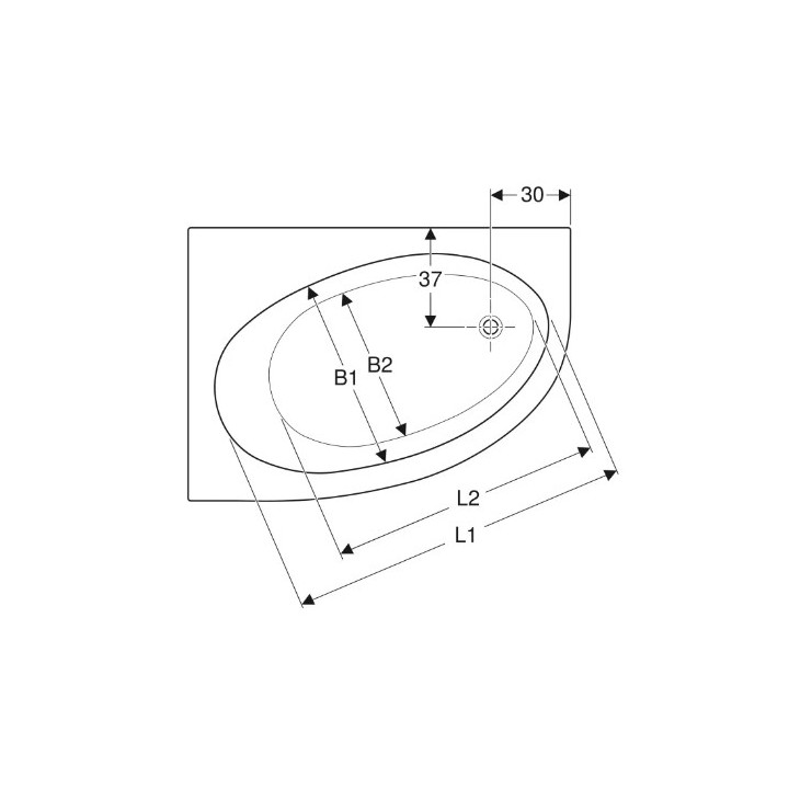 SELNOVA wanna asymetryczna 160x100 cm, odpływ z prawej strony - biała
