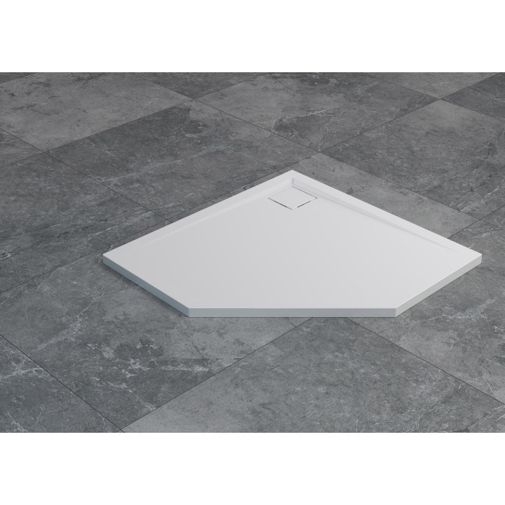 Brodzik SanSwiss Ila półokrągły 1000x1000mm, biały- sanitbuy.pl