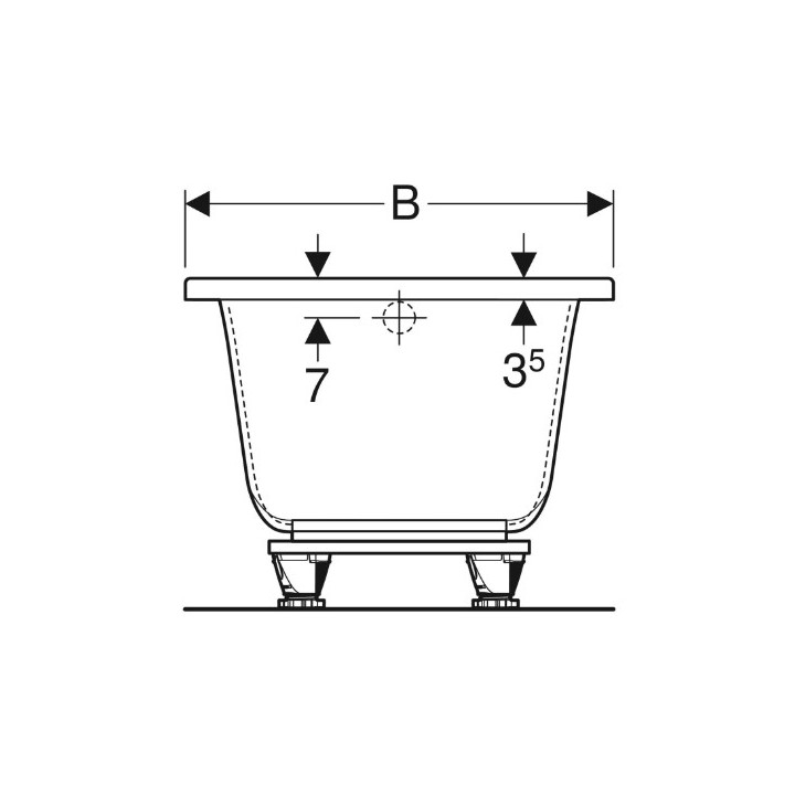 SELNOVA SQUARE wanna prostokątna 140x70 cm - biała